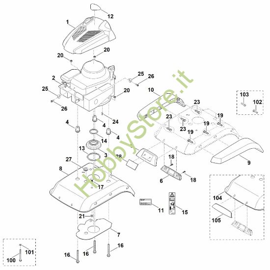 Picture of C - Copertura, motore HB 445.0