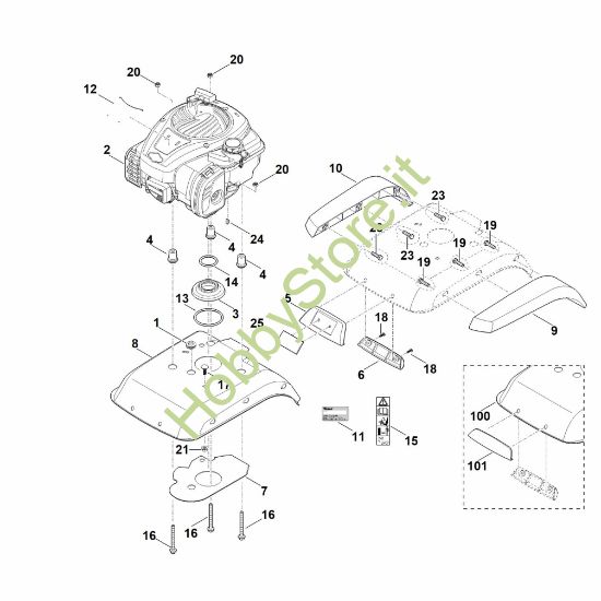 Picture of C - Copertura, motore HB 445.1