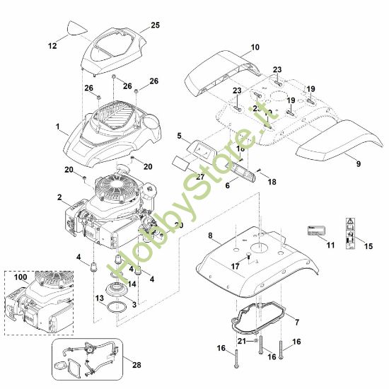 Picture of C - Copertura, motore HB 585.1