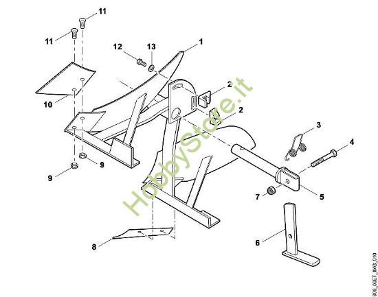 A - Aratro a rotazione angolare Parti accessorie AWP 600 della marca Viking