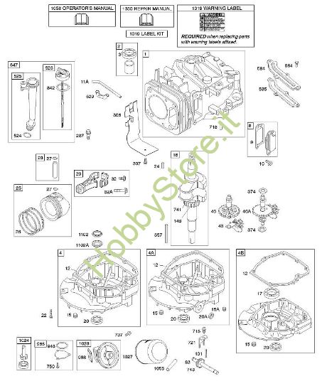 D - Albero a camme, albero motore, cilindro, coppa motore, lubrificazione, gruppo pistone B&S - 12 €¦ 121602-0149-E1 brand Stihl