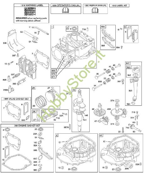 D - Albero a camme, albero motore, cilindro, coppa motore, set guarnizioni, lubrificazione, gruppo pistone, valvole B&S - 12 €¦ 122H82-0125-01 brand Stihl