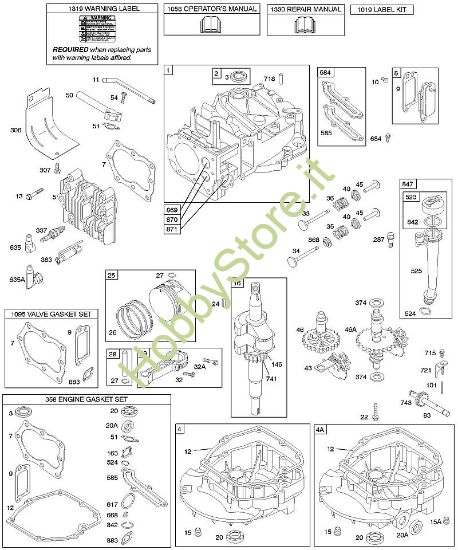 D - Albero a camme, albero motore, cilindro, coppa motore, lubrificazione, gruppo pistone, valvole B&S - 12 €¦ 127802-1766-B1 brand Stihl