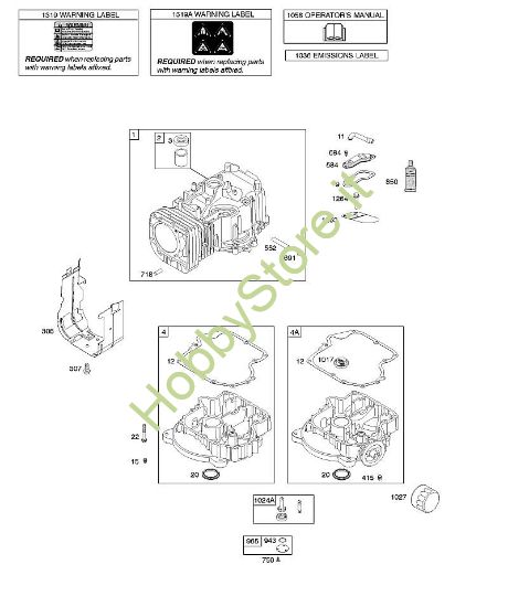 F - Cilindro, coppa motore, lubrificazione, manuale per l'utente, etichetta di avvertenza B&S - 21 €¦ 217802-0110-B1 brand Stihl
