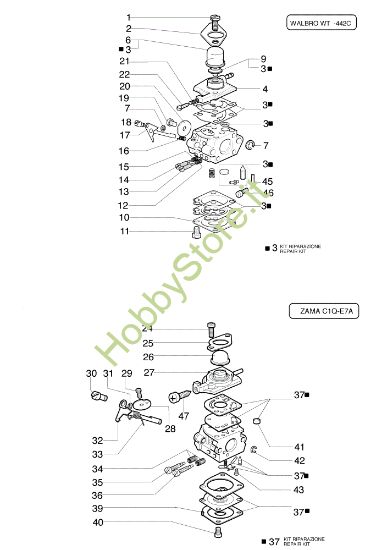 Picture of Carburatore WT-442E, C1Q-E7 440 BP Decespugliatore