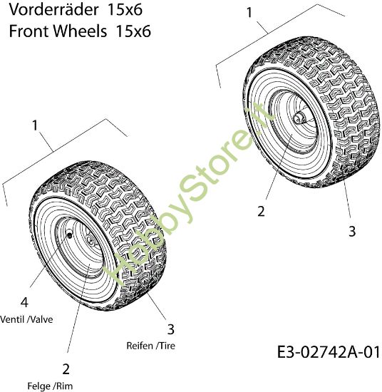 Picture of Ruote anteriori POLO 108/17,5 H Trattorino