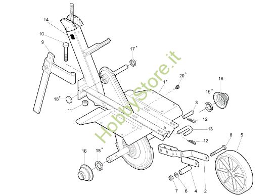 Picture of Telaio (Manubrio registrabile) MH 180RK (K700 H - SN T210) (EN709) Motozappa