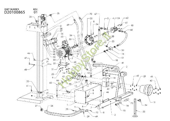 Picture of Gruppo trifase + PTO SPL 1700 H T+PTO Spaccalegna