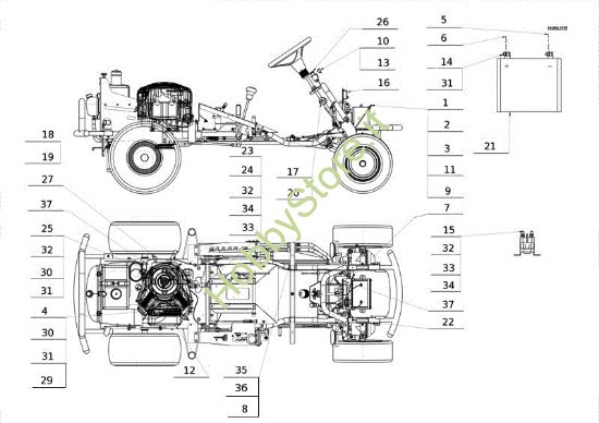 Picture of Parti elettriche APACHE 92 4x4 EVO Cat.2011 Trattorino