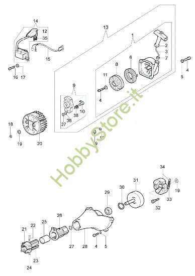 Picture of Avviamento e frizione OM 43 Decespugliatore