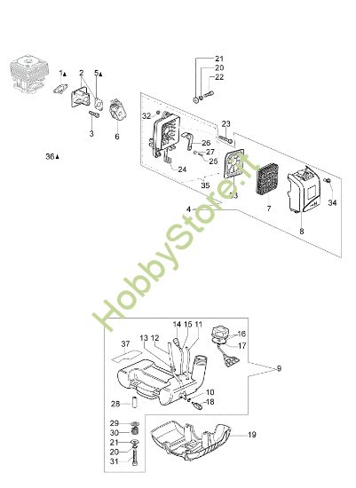 Picture of Serbatoio e filtro aria OM 36 Decespugliatore