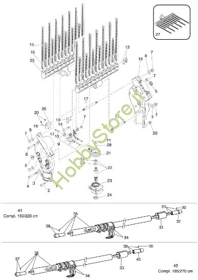 Picture of Asta e rastrello OS 305 E Scuotitore