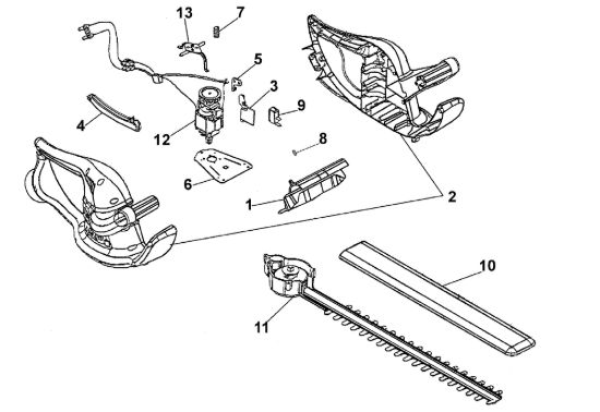 Picture of Esploso completo HTE 350 Tagliasiepi elettrico