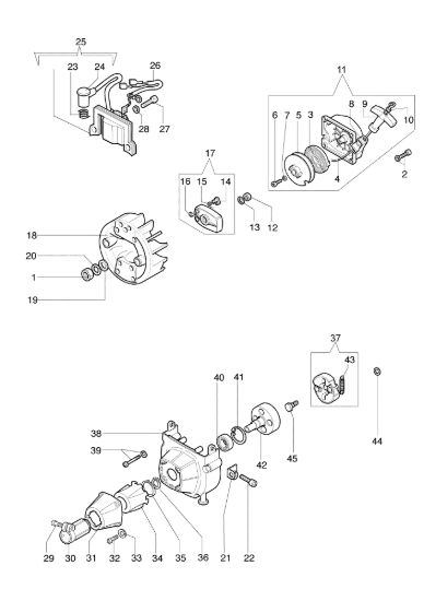 Picture of Avviamento e frizione 727 T Decespugliatore