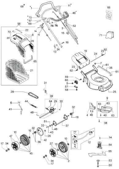 Picture of Esploso completo G 48 TK COMFORT PLUS (K600) Rasaerba