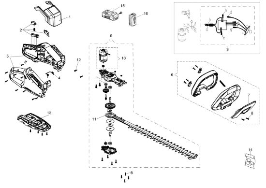 Picture of Esploso completo HC 200 Li-Ion Tagliasiepi elettrico