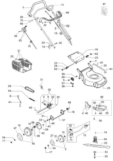 Picture of Esploso completo G 44 TK COMFORT (K500 - AUTOCHOKE) Rasaerba