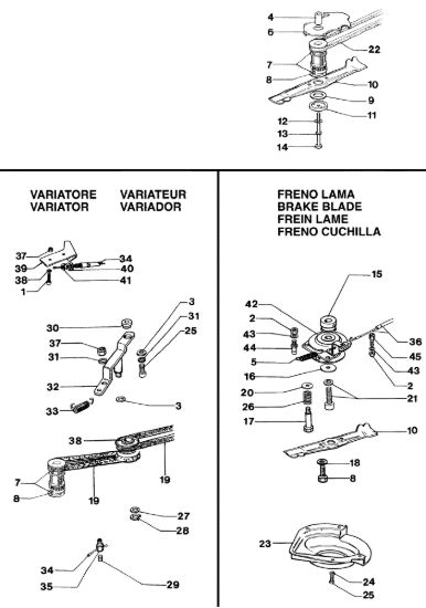Picture of Variatore e freno lama LUX 53 HV Rasaerba