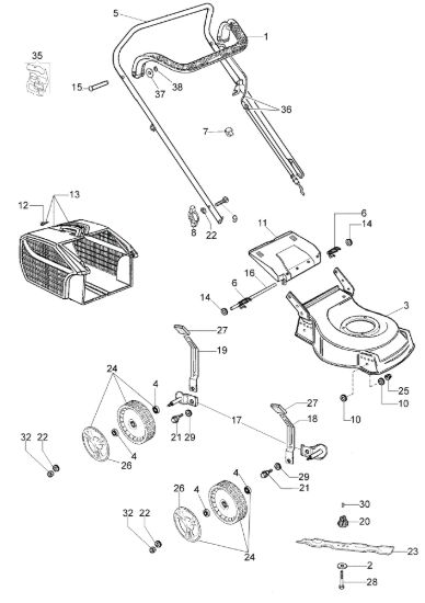 Picture of Esploso G 44 PK COMFORT (K605) EURO 5 Rasaerba