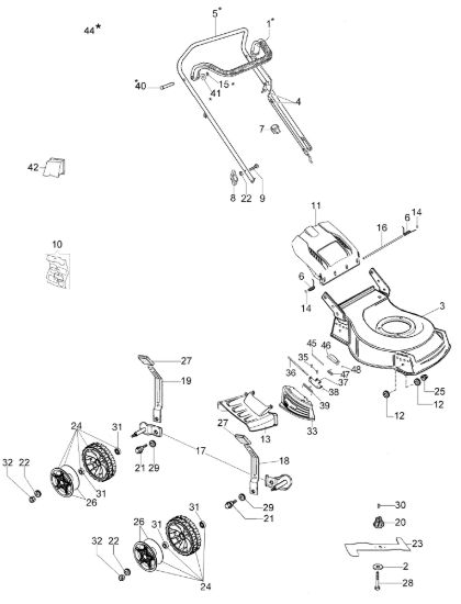 Picture of Esploso completo G 48 PK COMFORT SD (K 605) EURO 5 Rasaerba