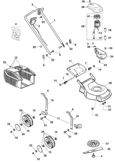 Picture of Esploso completo G 48 PE Rasaerba elettrico