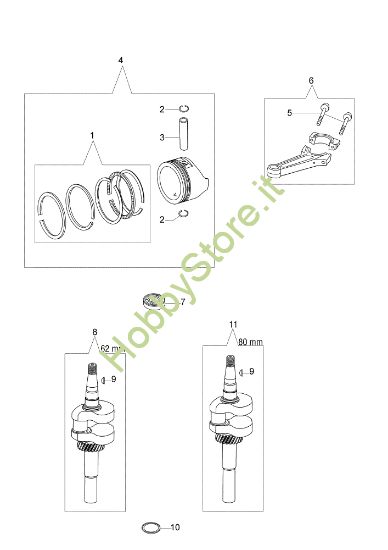 Picture of Albero e pistone G 53 TK ALLROAD EXA 4 (K800) Rasaerba