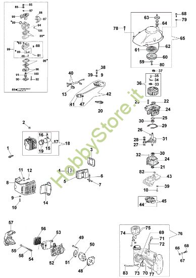 Picture of Gruppo motore HT 27 Tagliasiepi