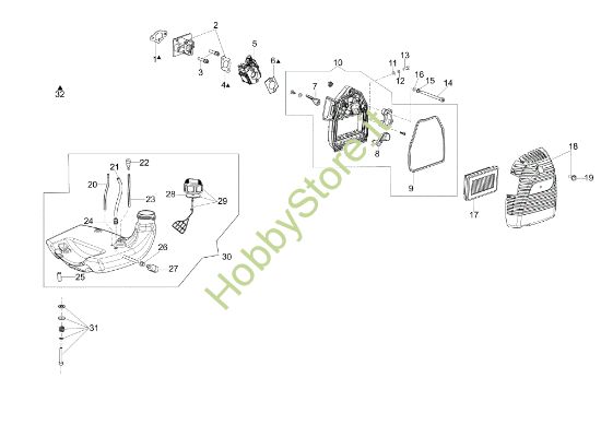 Picture of Serbatoio e filtro aria BCF 430 Decespugliatore