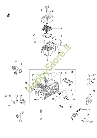 Picture of Serbatoio e filtro aria GS 520 Motosega