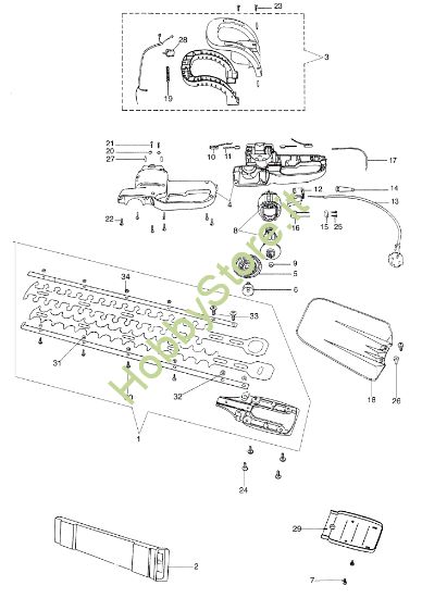 Picture of Esploso completo TS 32 Tagliasiepi elettrico
