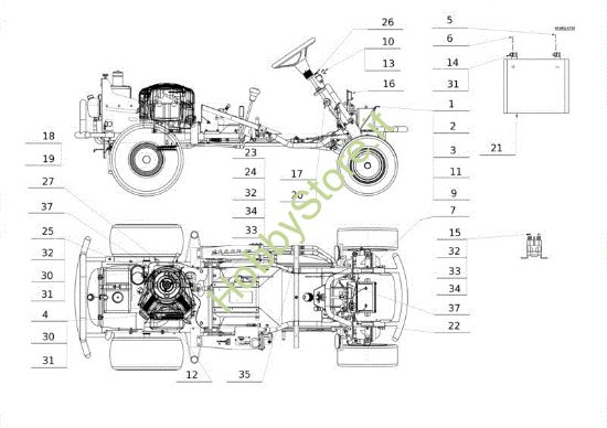 Picture of Parti elettriche APACHE 92 4x4 EVO Cat.2013 Trattorino