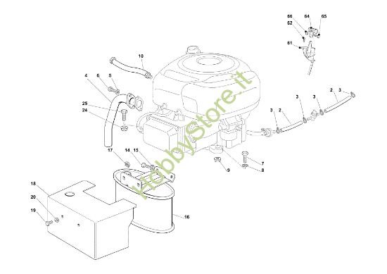 Picture of Serbatoio, marmitta e protezioni OM 93C/13,5H Cat.2013 Trattorino
