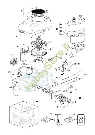 Picture of Avviamento, carburatore e filtro aria OM 91PLUS/14,5K M Cat.2014 Trattorino