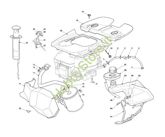 Picture of Serbatoio, marmitta e protezioni OM 72C/12,5KH Cat.2014 Trattorino