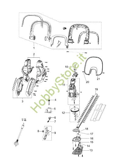 Picture of Esploso completo HC 605 E Tagliasiepi elettrico