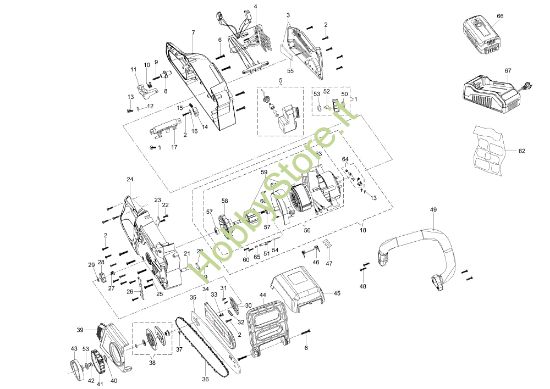 Picture of Esploso completo GS 220 Li-Ion Motosega