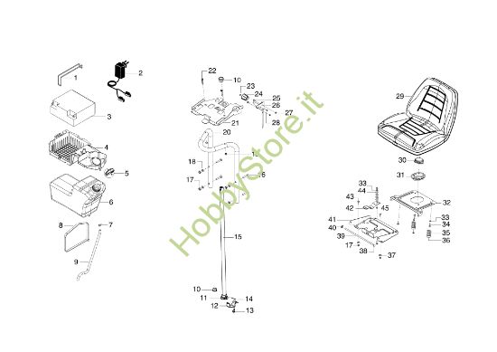 Picture of Serbatoio e sedile OM 95/15,5 H Trattorino