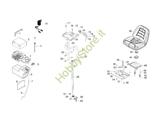 Picture of Serbatoio e sedile OM 105/18,5 H Trattorino