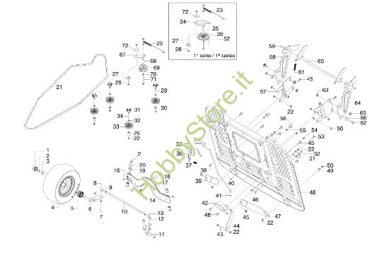 Picture of Assale anteriore e supporto cesto OM 105/20 H Trattorino