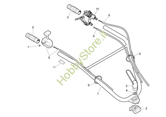 Picture of Manubrio registrabile e comandi MH 190 RXS Motozappa
