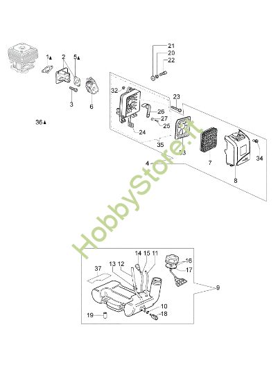 Picture of Serbatoio e filtro aria OM 43 BP Decespugliatore