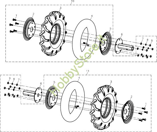 Picture of Ruote 12'' MH 197 RK (K800 HC) Motozappa