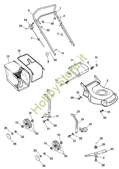 Picture of Esploso completo (Fino a Febbraio 2002) G 53 X Rasaerba