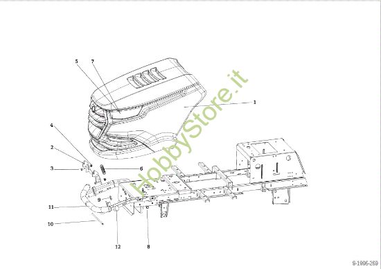 Picture of Cofano (2/2) OM 106/24 KH (K2400AVD V-Twin) Cat. 2015 Trattorino