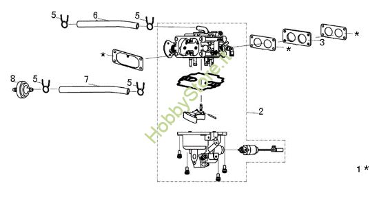 Picture of Carburatore OM 106/24 KH (K2400AVD V-Twin) Cat. 2015 Trattorino