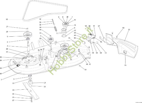Picture of Piatto di taglio (1/2) OM 107 L/24 KH (K2400AVD V-Twin) Cat. 2015 Trattorino