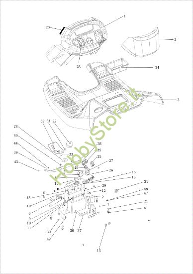 Picture of Cruscotto OM 124/24 KH (K2400AVD V-Twin) Cat. 2015 Trattorino