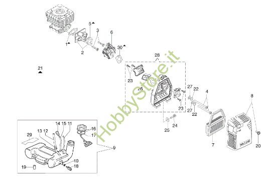 Picture of Serbatoio e filtro aria OM 43 BP Vers.2015 Decespugliatore
