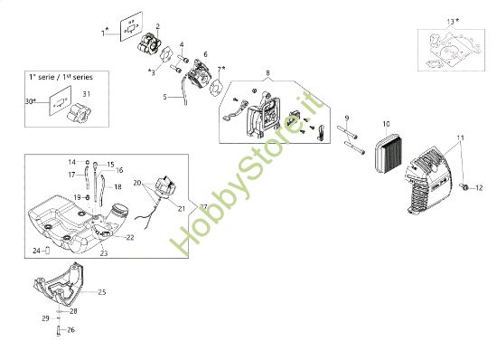 Picture of Serbatoio e filtro aria BC 270 T Decespugliatore