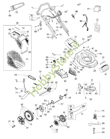 Picture of Esploso completo G 53 TBXE ALLROAD PLUS 4 Rasaerba